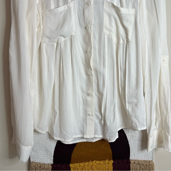 ANTHROPOLOGIE MAEVE WHITE BUTTON DOWN SHIRT SIZE SMALL - Picture 3 of 5